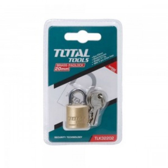 Total Tools Heavy duty brass block padlock 1.5 inch