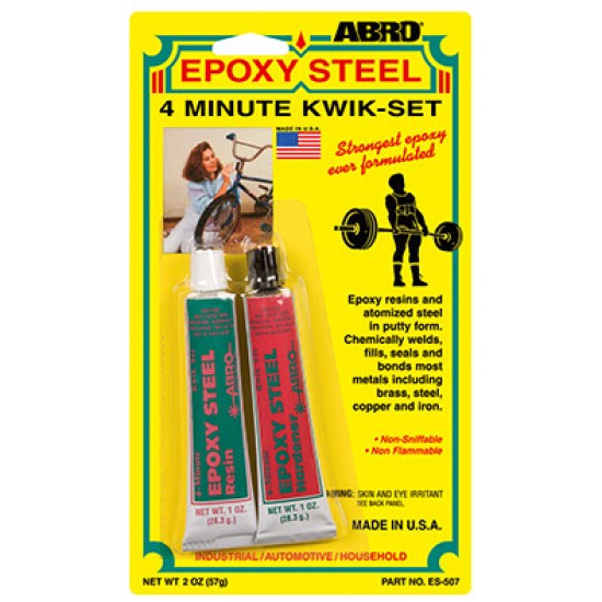Abro Epoxy Steel 4-Minute Kwik-Set Abro Epoxy Steel 4-Minute Kwik-Set